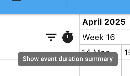 Event duration summary